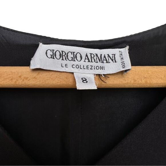 Giorgio Armani Le Collezioni Black Silk Maxi Dress Made in Italy Size 4 - Picture 2 of 7